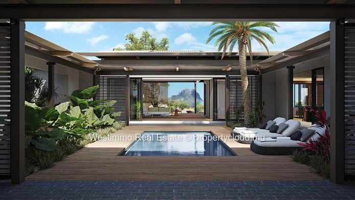 Villa de plain-pied 3 suites à Rivière Noire avec vue mer