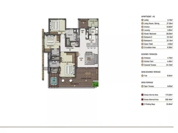 Appartement de 3 Chambres
