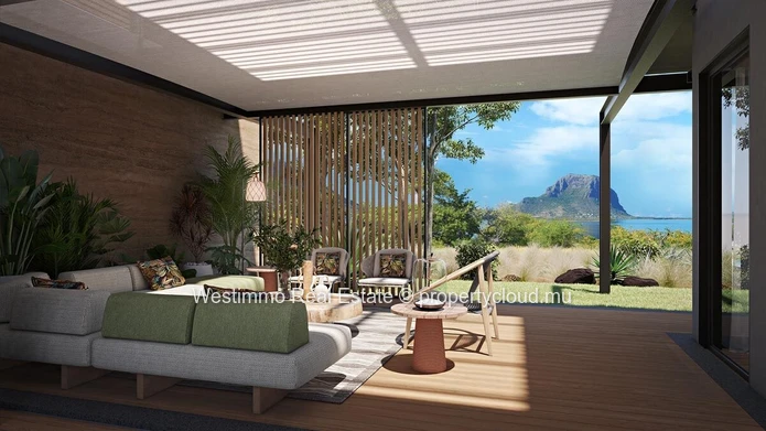 Villa de plain-pied 3 suites à Rivière Noire avec vue mer