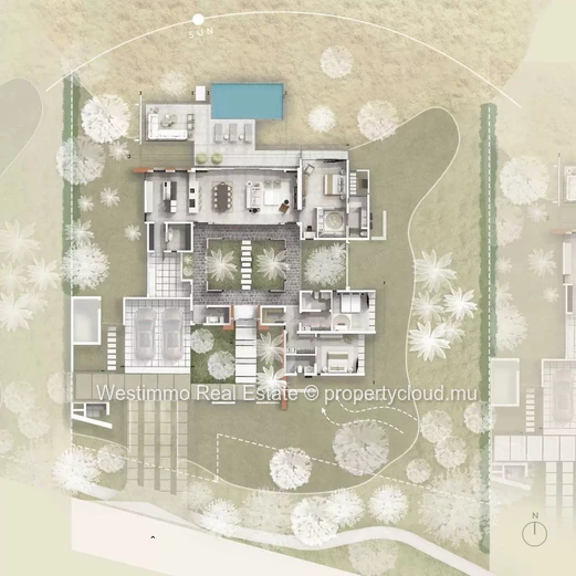 Villa de plain-pied 3 suites à Rivière Noire avec vue mer