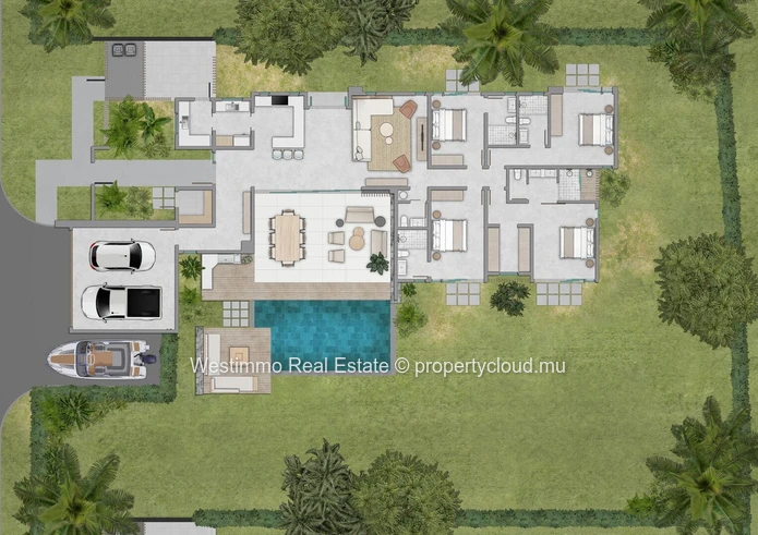 Villa contemporaine 4 chambres avec piscine